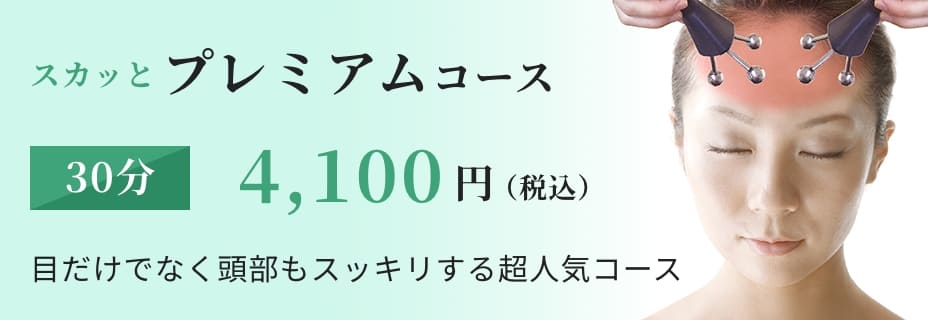 スカッとプレミアムコース 30分4,100円（税込）目だけでなく頭部もスッキリする超人気コース